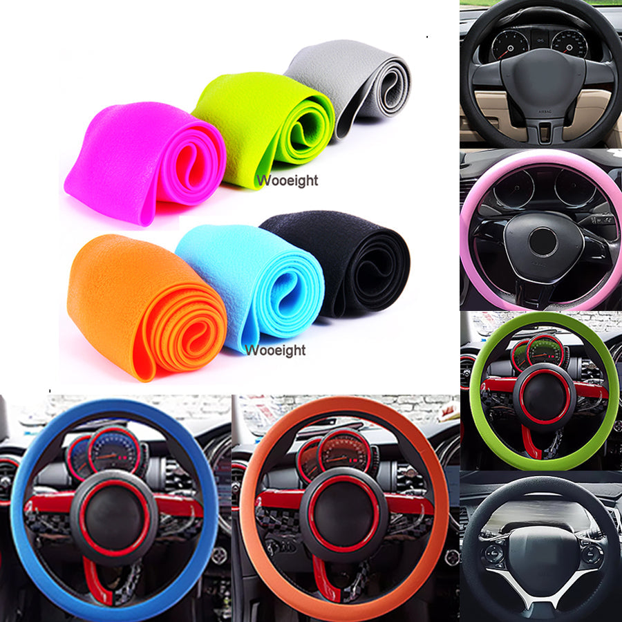 Soft Silicone Car Steering Wheel Cover Non-Slip Car Decoration Steering Wheel Cover